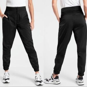 Athleta Radiant Jogger Black Satin Size 12